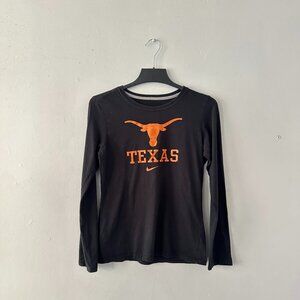 Nike Texas Longhorns Long Sleeve T-Shirt Black M Cotton Graphic